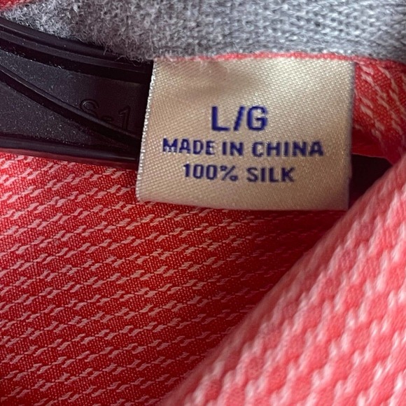 Tommy Bahama Mens L Short Sleeve Silk Shirt Pink Relaxed Fit Pocket 100% Silk - Picture 9 of 12